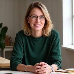 Portrett av Elara Jensen, kreativ direktør i Fjordgard Atelier, som designer i sitt atelier.