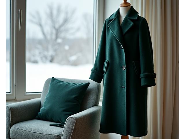 Stilig og funksjonell lang kåpe av bærekraftig ull, egnet for nordisk klima.